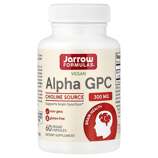 Jarrow Formulas, Vegan Alpha GPC, 300 mg, 60 Veggie Capsules