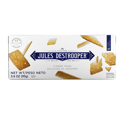 Jules Destrooper Тонкое печенье с имбирем, 95 г (3,4 унции)