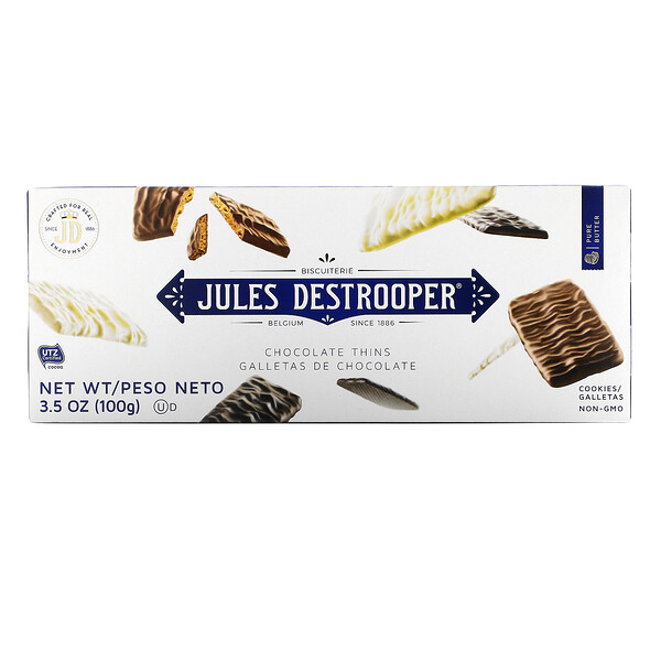 Jules Destrooper, Chocolate Thins, 3.5 oz (100 g)