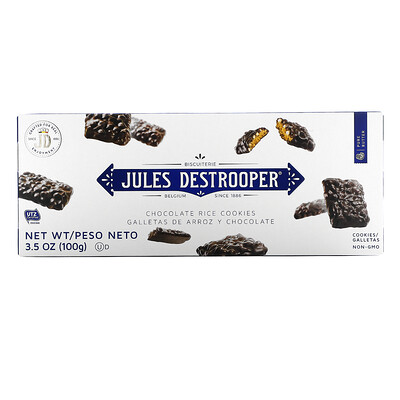 Купить Jules Destrooper Шоколадно-рисовое печенье, 100 г (3, 5 унции)
