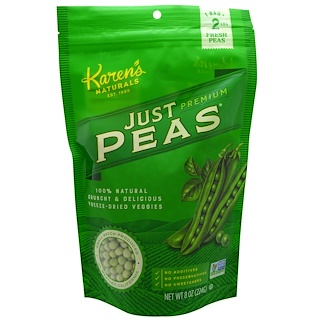 Karen's Naturals, Premium, Freeze-Dried Veggies, Just Peas, 8 oz (224 g)