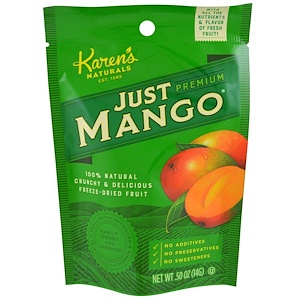 Karen's Naturals, Премиум, Just Mango (Натуральное манго), 14 г (0.50 oz)