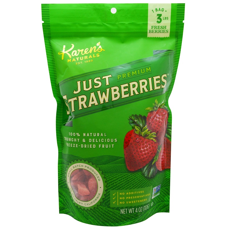 Karen's Naturals, Premium, Freeze-Fried Fruit, Just Strawberries, 4 oz ...