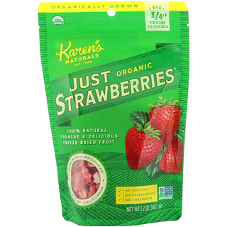 Karen's Naturals, Bio einfach Erdbeeren, 1,2 oz (34 g)