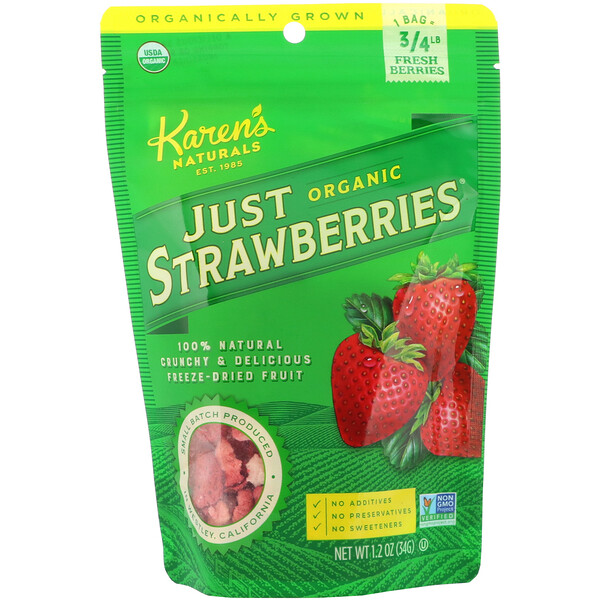 Karen's Naturals‏, Organic Just Strawberries, 1.2 oz (34 g)