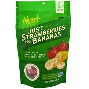 Отзывы о Карэнс Нэчуралс, Premium, Freeze- Dried Fruit, Just Strawberries 'N Bananas, 5 oz (140 g)