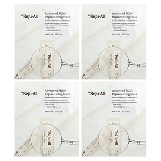 Dr. Reju-All, Mascarilla de belleza rejuvenecedora Advanced PDRN, 4 láminas, 36 ml (1,21 oz. líq.) cada una