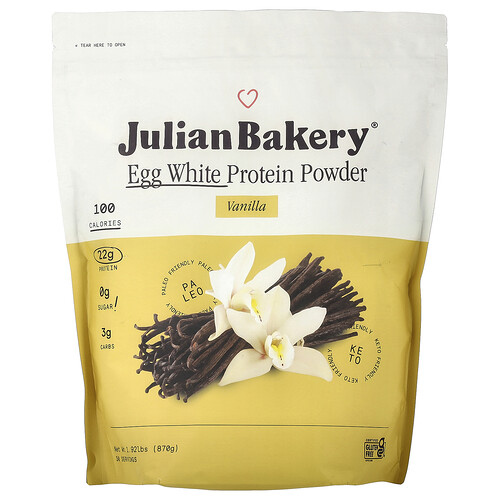 Julian Bakery Egg White Protein Powder, Vanilla, 1.92 lbs (870 g)