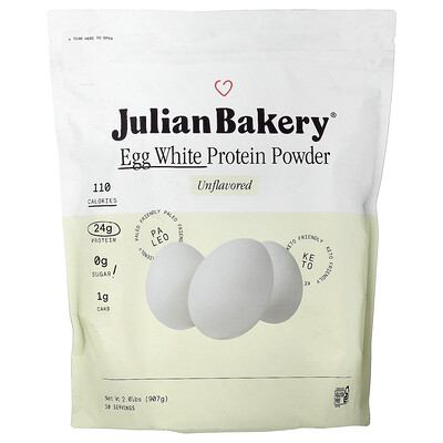 Julian Bakery, Egg White Protein Powder, Unflavored, 2.01 lbs (907 g)