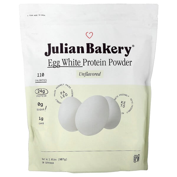 Julian Bakery Egg White Protein Powder, Unflavored, 2.01 lbs (907 g)