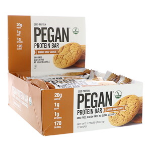 Отзывы о Де Джулиан Бэйкари, PEGAN Protein Bar, Seed Protein, Ginger Snap Cookie, 12 Bars, 2.28 oz (64.7 g) Each