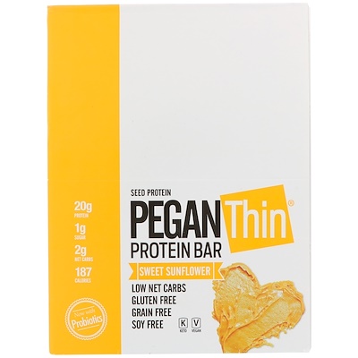 

Julian Bakery PEGAN Thin Protein Bar, Sweet Sunflower, 12 Bars, 12 Bars, 2.29 oz (65 g) Each