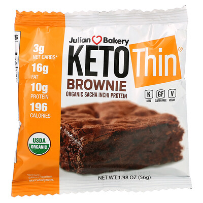 

Julian Bakery Keto Thin Brownie, 56 г (1,98 унции)
