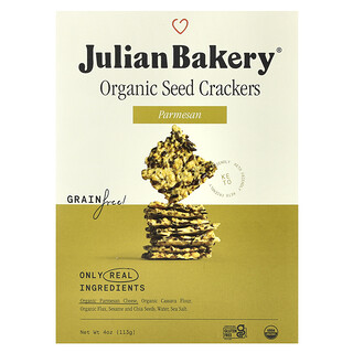 Julian Bakery, Organik Tohum Krakerleri, Parmesan, 4 oz (113 g)