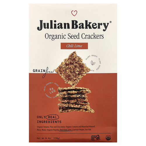Julian Bakery Organic Seed Crackers, Chili Lime, 8.4 oz (238 g)