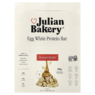 Julian Bakery, 달걀 흰자 프로틴바, 땅콩 버터, 바 12개, 개당 60g(2.1oz)
