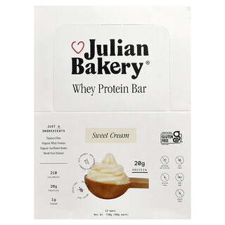 Julian Bakery, Whey Protein Bar, Sweet Cream, 12 Bars, 2.1 oz (60 g) Each