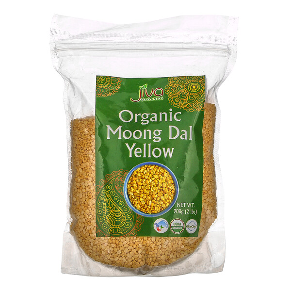 Jiva Organics‏, Organic Moong Dal Yellow, 2 lbs (908 g)