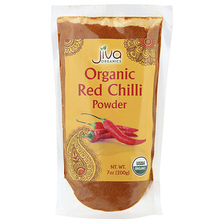 Jiva Organics, Serbuk Cili Merah Organik, 7 oz (200 g)