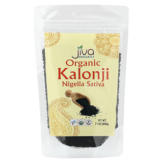 Jiva Organics, Kalonji organik, Nigella Sativa, 7 oz (200 g)