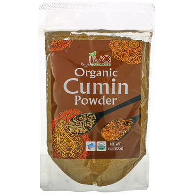 Jiva Organics Organic Cumin Powder, 7 oz (200 g)  - купить со скидкой