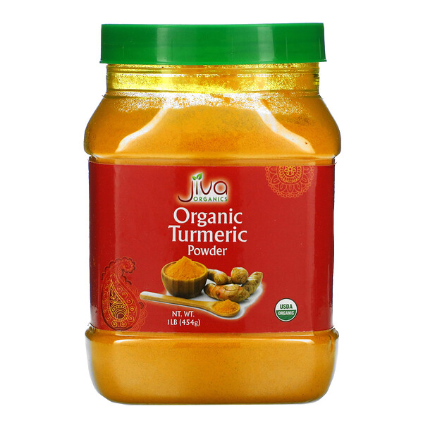 Jiva Organics‏, Organic Turmeric Powder, 1 lb (454 g)