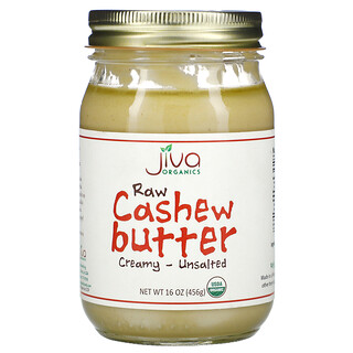 Jiva Organics, 生カシューナッツバター、クリーミー、無塩、456g（16オンス）