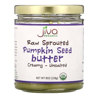 Jiva Organics,  Raw Sprouted Pumpkin Seed Butter, Creamy - Unsalted, 8 oz (228 g)