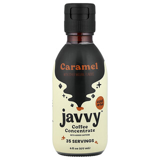 Javvy Coffee, Kávový koncentrát s pridaným kofeínom, karamel, 177 ml