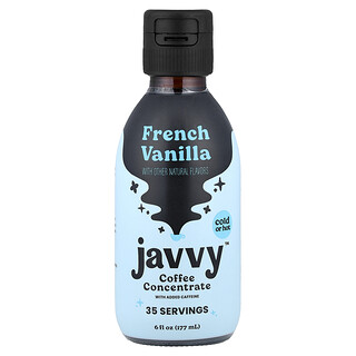Javvy Coffee, Kávový koncentrát s pridaným kofeínom, francúzska vanilka, 177 ml