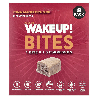 Jesse's Wakeup! , Rice Crisp Bites, Cinnamon Crunch, Pack, 0.53 Oz (15 G) Each Size 8
