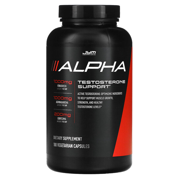JYM Supplement Science, Alpha, Testosterone Support, 180 Vegetarian