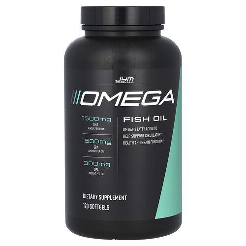 Jym Supplement Science Omega Fish Oil, 120 Softgels (1,300 mg per Softgel)