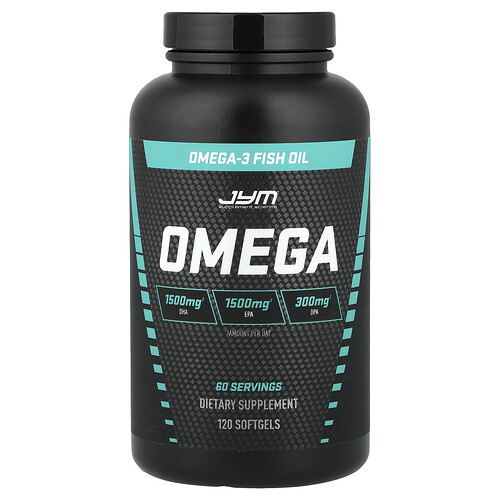 JYM Supplement Science, Aceite de pescado con omega, 120 cápsulas blandas (1300 mg por cápsula blanda)