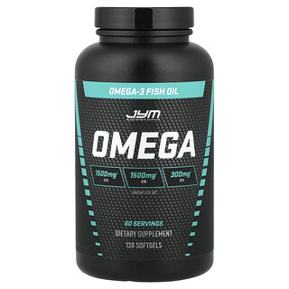 JYM Supplement Science, Óleo de Peixe Ômega, 120 mg, 1,300 Cápsulas Softgel (1.300 mg por Cápsula Softgel)