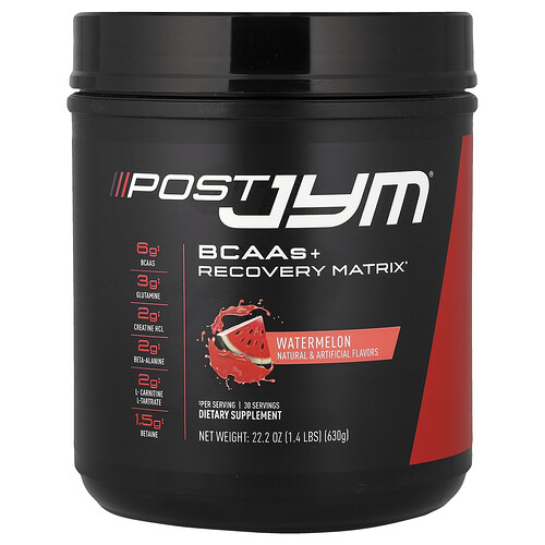 JYM Supplement Science, Post JYM®, BCAAs + Recovery Matrix, Watermelon, 1.4 lbs (630 g)
