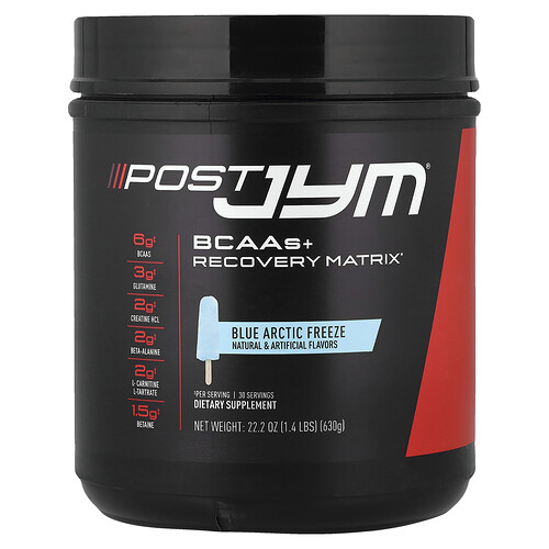 Jym Supplement Science Post JYM®, BCAAs + Recovery Matrix, Blue Artic Freeze, 1.4 lbs (630 g)