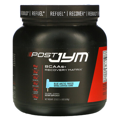 

JYM Supplement Science BCAAs + Recovery Matrix, Blue Artic Freeze, 22 oz (630 g)