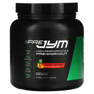 JYM Supplement Science, Pre JYM, High Performance Pre-Workout, Pineapple Strawberry, 1.1 lbs (520 g)
