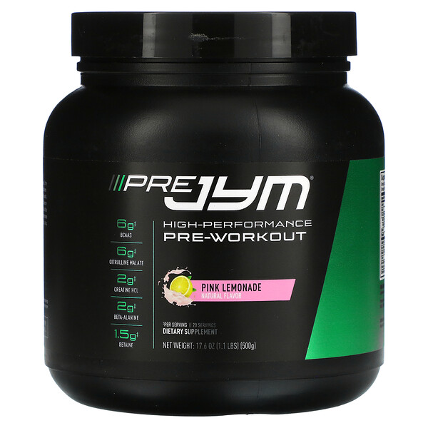 Pre JYM, High Performance Pre-Workout, Pink Lemonade, 1.1 lbs (500 g)
