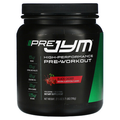 

JYM Supplement Science, Pre JYM, High-Performance Pre-Workout, Black Cherry, 1.7 lbs (780 g)