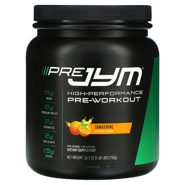 JYM Supplement Science‏, Pre JYM, High-Performance Pre-Workout, Tangerine, 1.65 lbs (750 g)