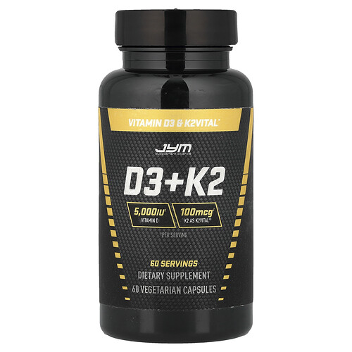 JYM Supplement Science, Vitamin D3+K2, 60 vegetarische Kapseln