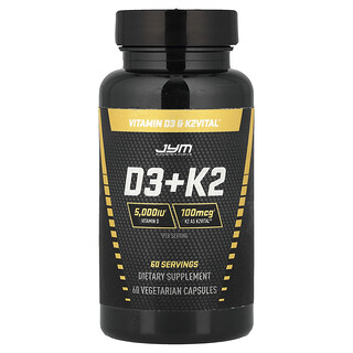 JYM Supplement Science（JYM サプリメントサイエンス）, ビタミンD3＋K2、ベジカプセル60粒