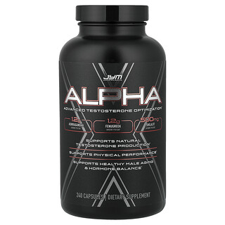 JYM Supplement Science, Alpha, avansert testosteronoptimalisering, 240 kapsler