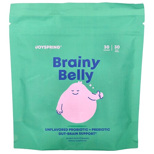 JoySpring, Brainy Belly, ohne Geschmack, 30 Stick-Packungen (je 2,5 g)