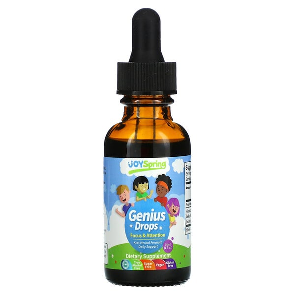 Genius Drops For Kids, Focus & Attention, 2 Years +, 1 fl oz (30 ml)