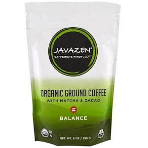 Купить Javazen, Organic Ground Coffee with Matcha & Cacao, Balance, 9 oz (255 g)  на IHerb