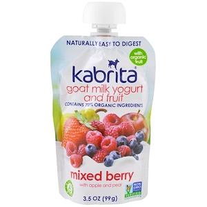 Kabrita, Goat Milk Yogurt and Fruit, Mixed Berry with Apple and Pear, 4 oz (113 g)