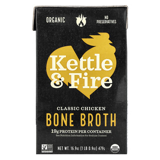 Kettle & Fire, Bulion de oase, pui clasic, 16,9 oz (479 g)